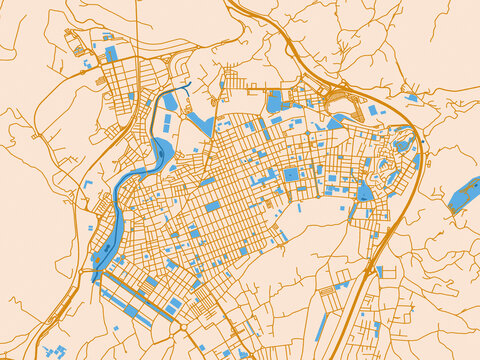 Elda street grid map, Spain