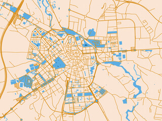 Naklejka premium Urban map of Huesca, Spain