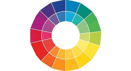 Fototapeta premium A vibrant color wheel showcasing the spectrum of primary, secondary, and tertiary colors