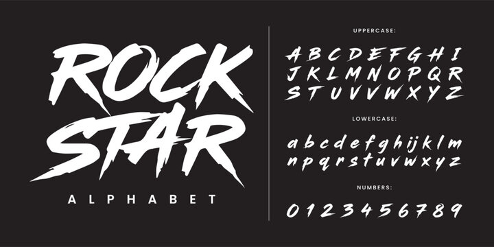 Rock Star Aggressive Brush Font With Sharp Edges And Textured Strokes For Music Festival Branding