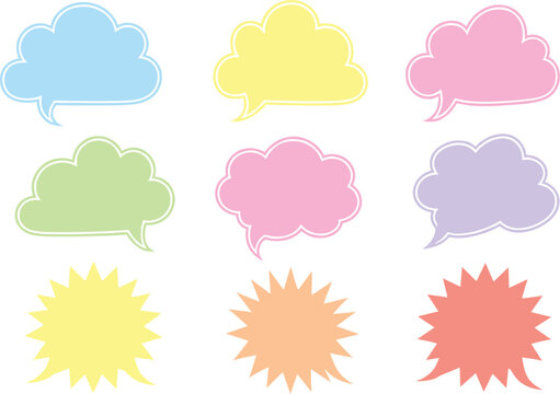 Speech and thought bubbles collection, colorful comic dialog vector illustration, communication artwork design graphic - flat vector illustration