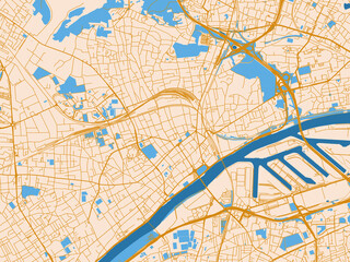 Fototapeta premium Urban planning style map of Argenteuil, France