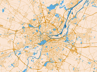 Obraz premium Geographic city layout of Caen, France
