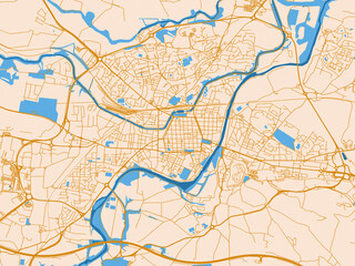 Fototapeta premium Urban grid map — Carcassonne, France