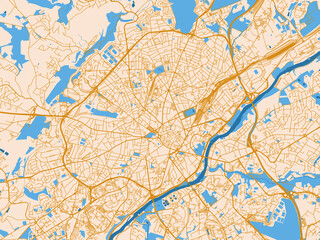 Fototapeta premium Road network map of Limoges, France