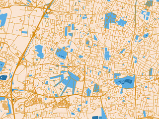 Fototapeta premium Street network map of Merignac, France