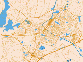 Obraz premium Narbonne street grid map, France