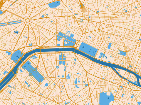 Urban map of Paris Centre, France