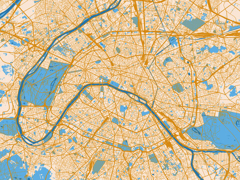 Urban grid map &mdash; Paris, France