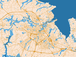 Fototapeta premium Saint-Brieuc, France – urban map