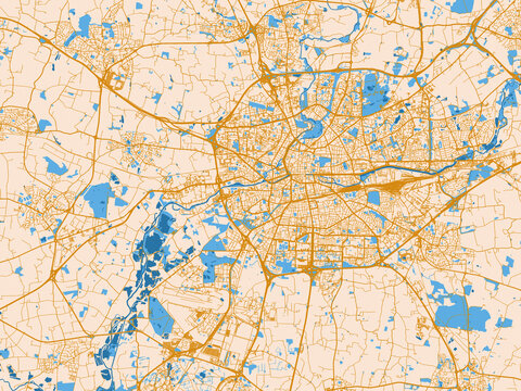 Rennes &ndash; city map, France