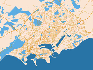 Fototapeta premium Barry street grid map, United Kingdom