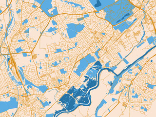 Obraz premium Graphic city map artwork of Beeston, United Kingdom