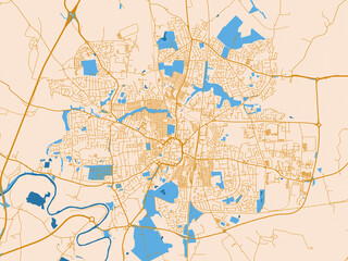 Naklejka premium Darlington, United Kingdom – urban map