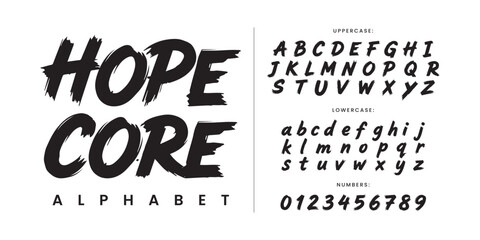Hope Core Heavy Textured Dry Brush Alphabet For Motivational Quotes And Expressive Artistic Branding © happy