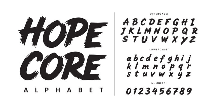 Hope Core Heavy Textured Dry Brush Alphabet For Motivational Quotes And Expressive Artistic Branding