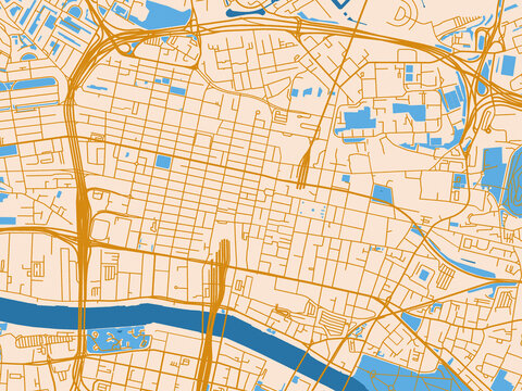 Urban map background of Glasgow Center, United Kingdom