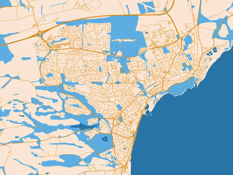 City cartography of Kirkcaldy, United Kingdom