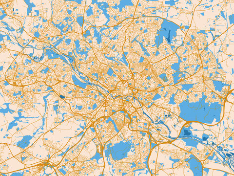 City plan map of Leeds, United Kingdom