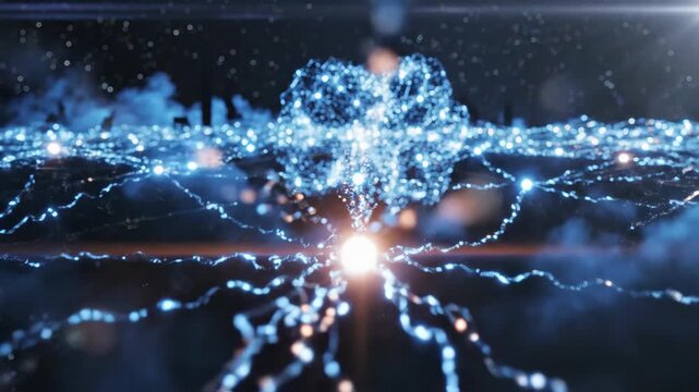 Glowing Neural Network Connections Technology.