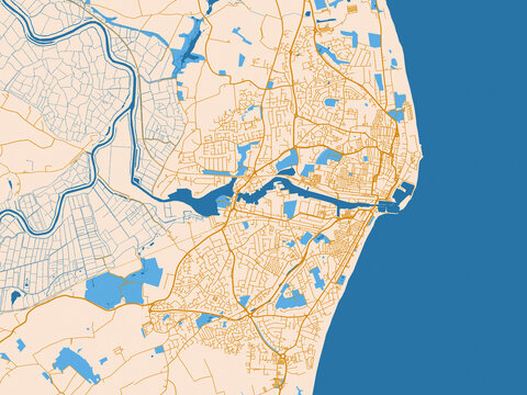 City map poster &mdash; Lowestoft, United Kingdom