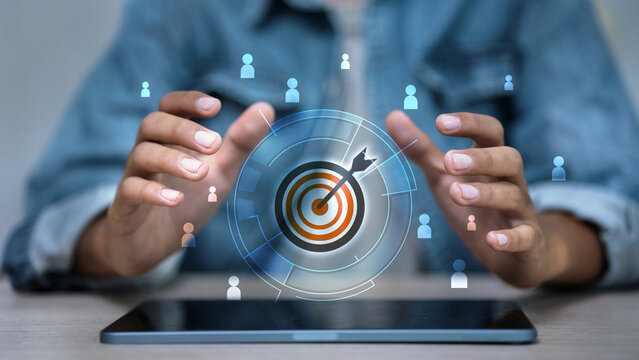 Target Audience Marketing Concept with Business Strategy Goal and Customer Segmentation Digital Interface