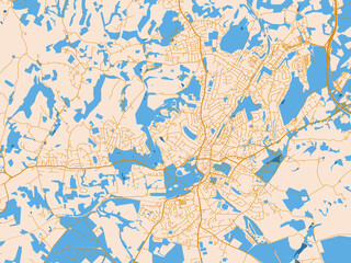 Fototapeta premium Urban cartographic illustration — Royal Tunbridge Wells, United Kingdom