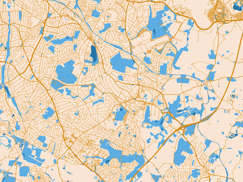 City layout poster of Solihull, United Kingdom