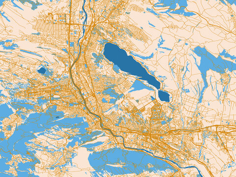 City plan map of Tbilisi, Georgia
