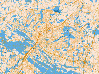 Fototapeta premium Simplified city layout of Bielefeld, Germany