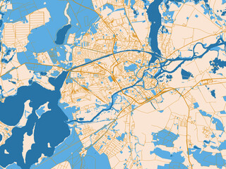 Fototapeta premium Urban planning style map of Brandenburg an der Havel, Germany