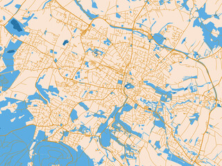Fototapeta premium Simplified city layout of Detmold, Germany