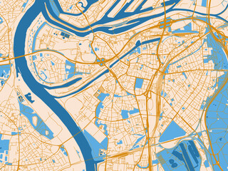 Obraz premium Street map of Duisburg, Germany