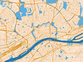 Obraz premium Urban map of Frankfurt am Main, Germany