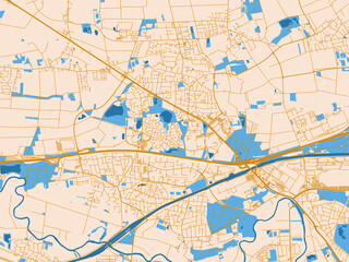 Obraz premium Cartographic city illustration of Garbsen, Germany