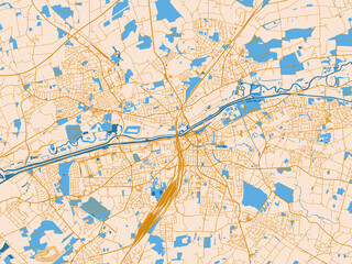 Obraz premium City cartography of Hamm, Germany