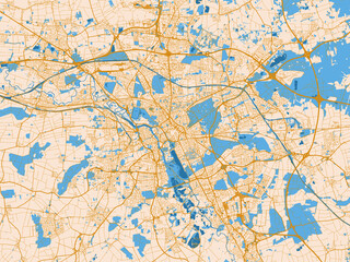 Fototapeta premium Urban cartographic illustration — Hannover, Germany