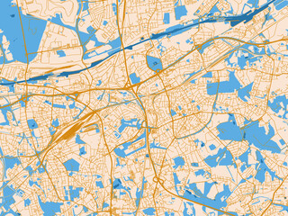 Fototapeta premium Herne, Germany – urban map