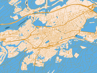 Naklejka premium Urban map of Kaiserslautern, Germany