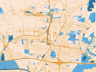 Fototapeta premium Cartographic street layout — Langenhagen, Germany