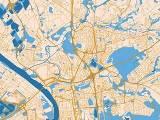 Fototapeta premium Street grid map of Leverkusen, Germany