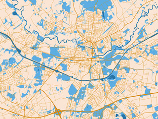 Fototapeta premium Street network map — Lunen, Germany