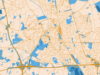 Moers street grid map, Germany © W&S Stock