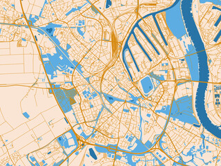 Obraz premium Street network map — Neuss, Germany