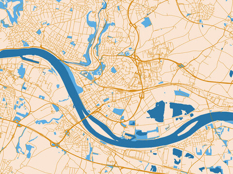 Street map of Neuwied, Germany