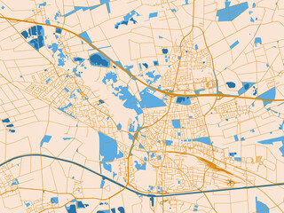 Obraz premium Street map of Peine, Germany
