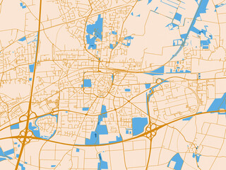 Fototapeta premium Unna Germany city map poster