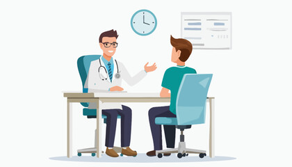 Fototapeta premium Doctor-patient consultation, medical appointment, and healthcare checkup