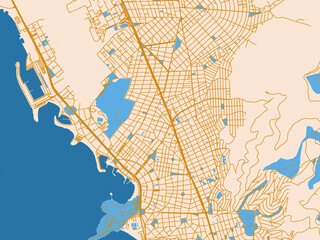 Fototapeta premium City cartography of Glyfada, Greece