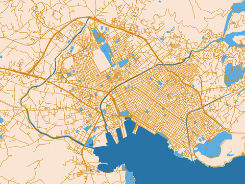 Urban map of Volos, Greece